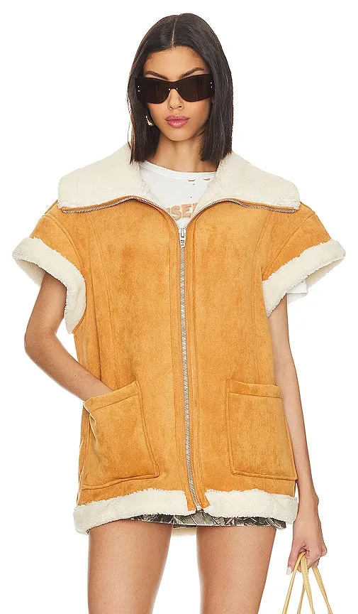 BLANKNYC Faux Fur Vest in Tan