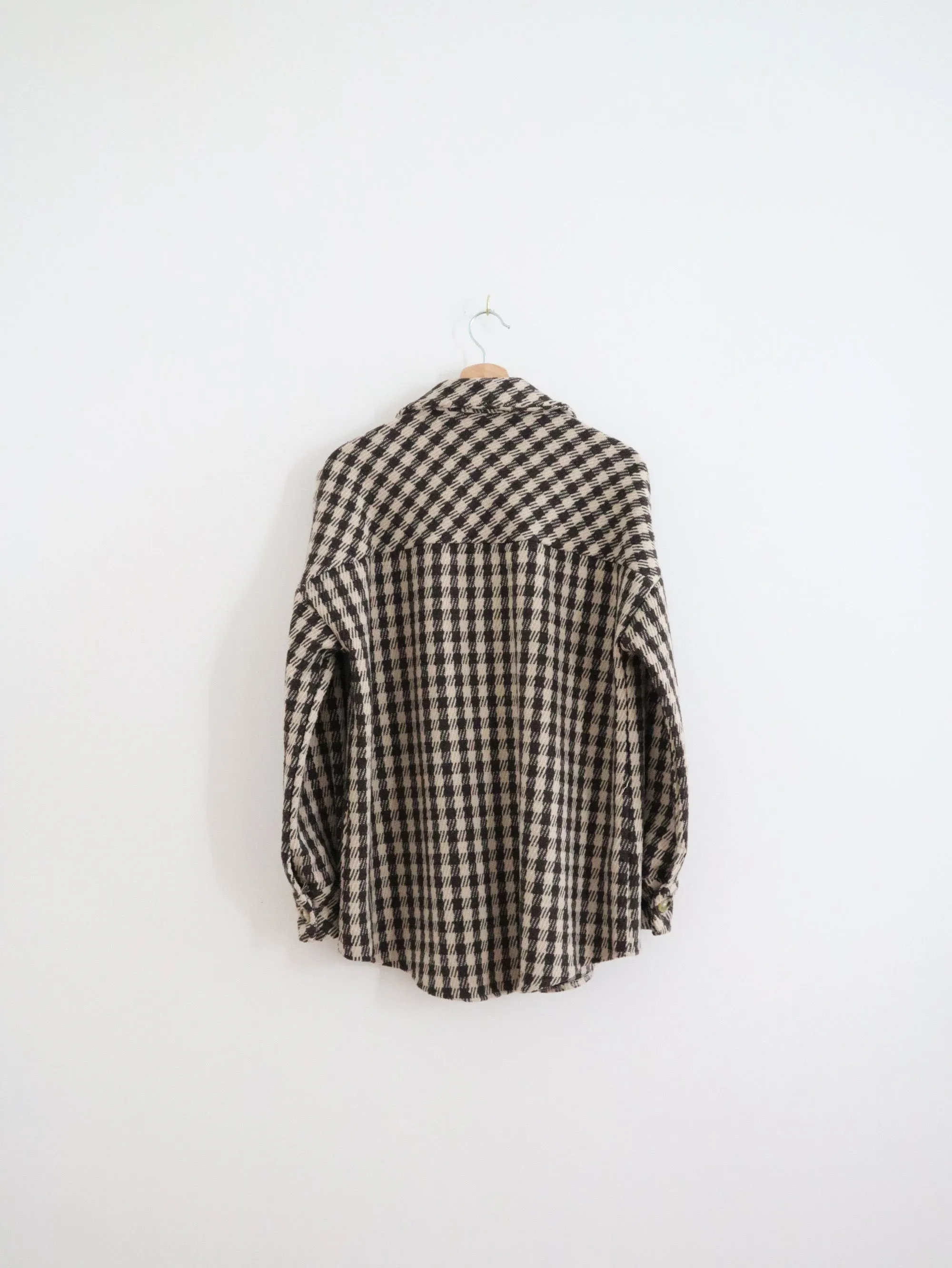 Brown Houndstooth Shacket (S-M)