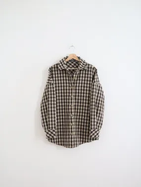 Brown Houndstooth Shacket (S-M)
