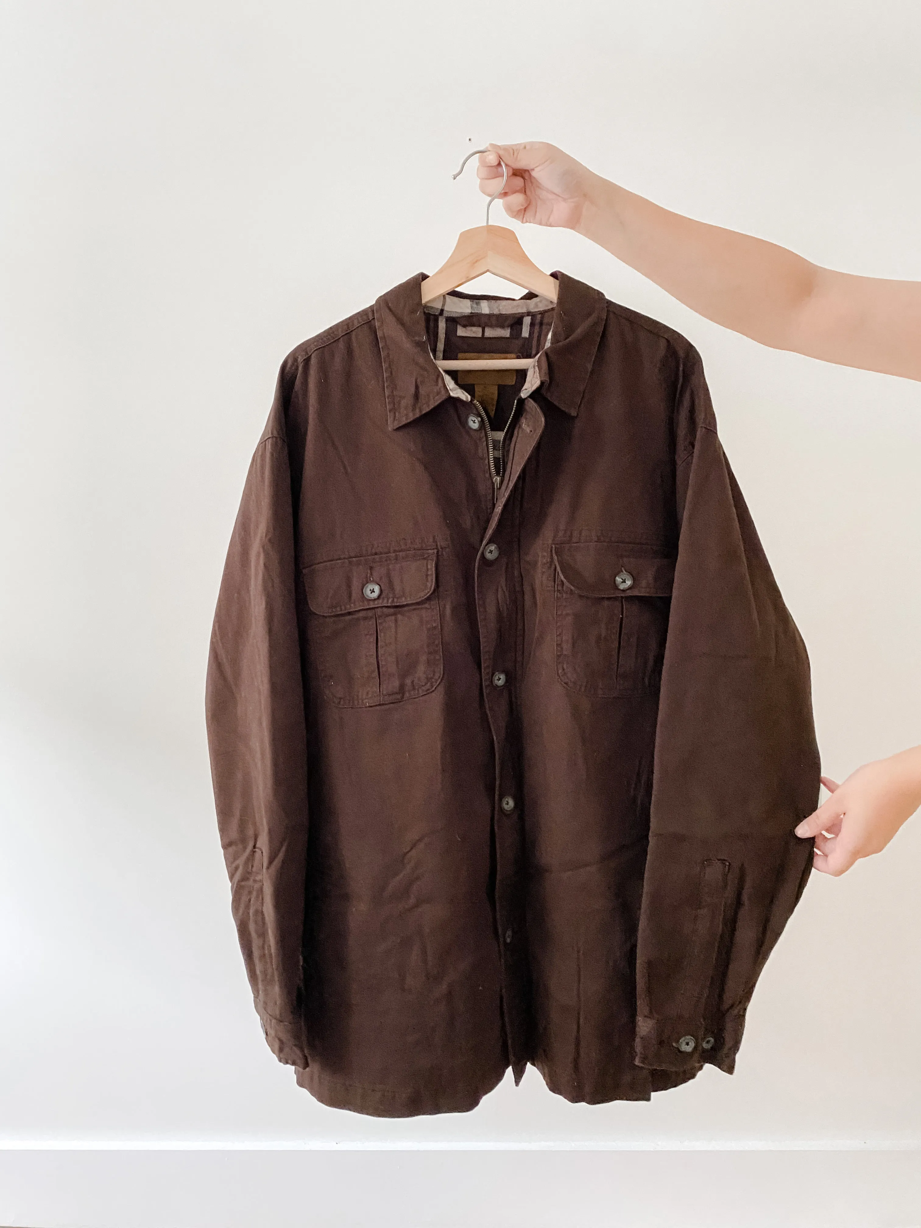 Brown Zip Up Shacket (XL)