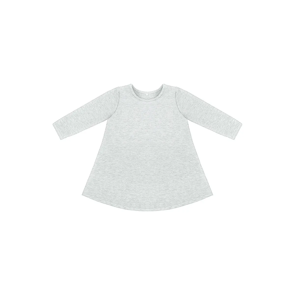 Caley Organic Cotton Long Sleeve Jersey Dress (Light Grey)