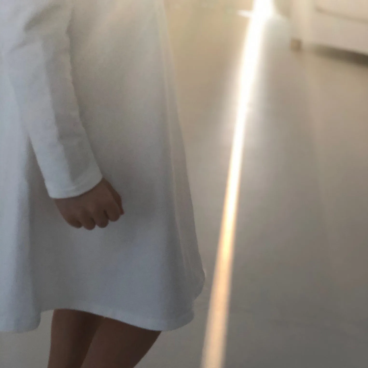 Caley Organic Cotton Long Sleeve Jersey Dress (White)