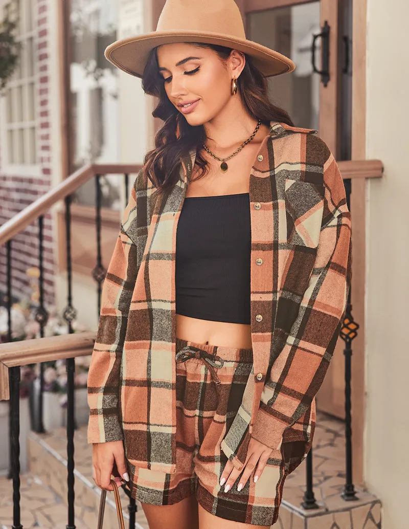 Ekouaer Casual Plaid Pajamas Set (US Only)