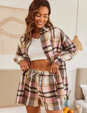 Ekouaer Casual Plaid Pajamas Set (US Only)