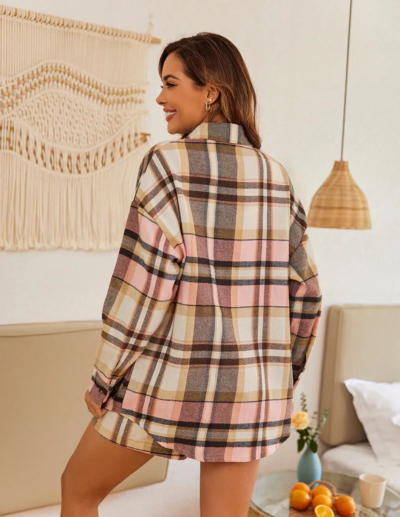 Ekouaer Casual Plaid Pajamas Set (US Only)