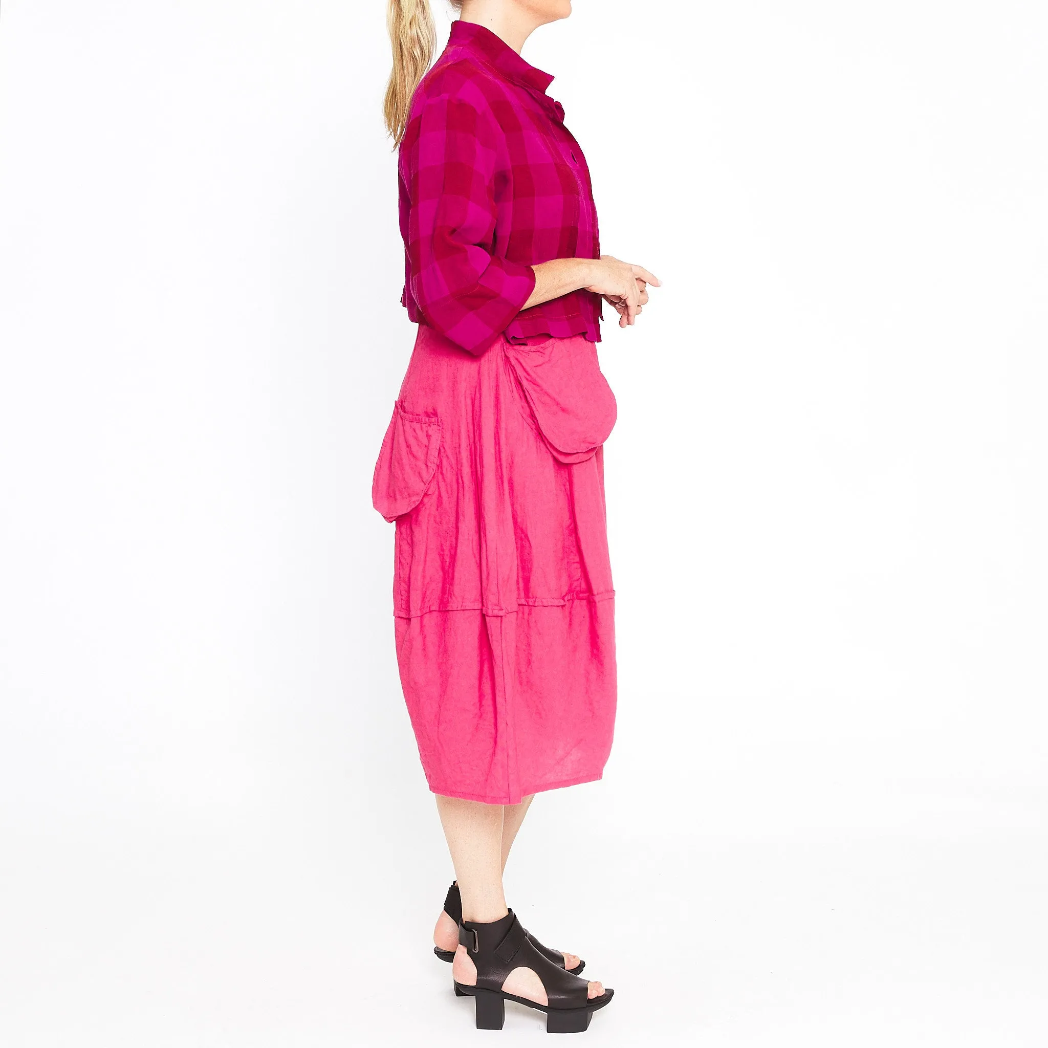 Fuchsia Red Check Shacket