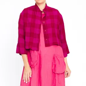 Fuchsia Red Check Shacket