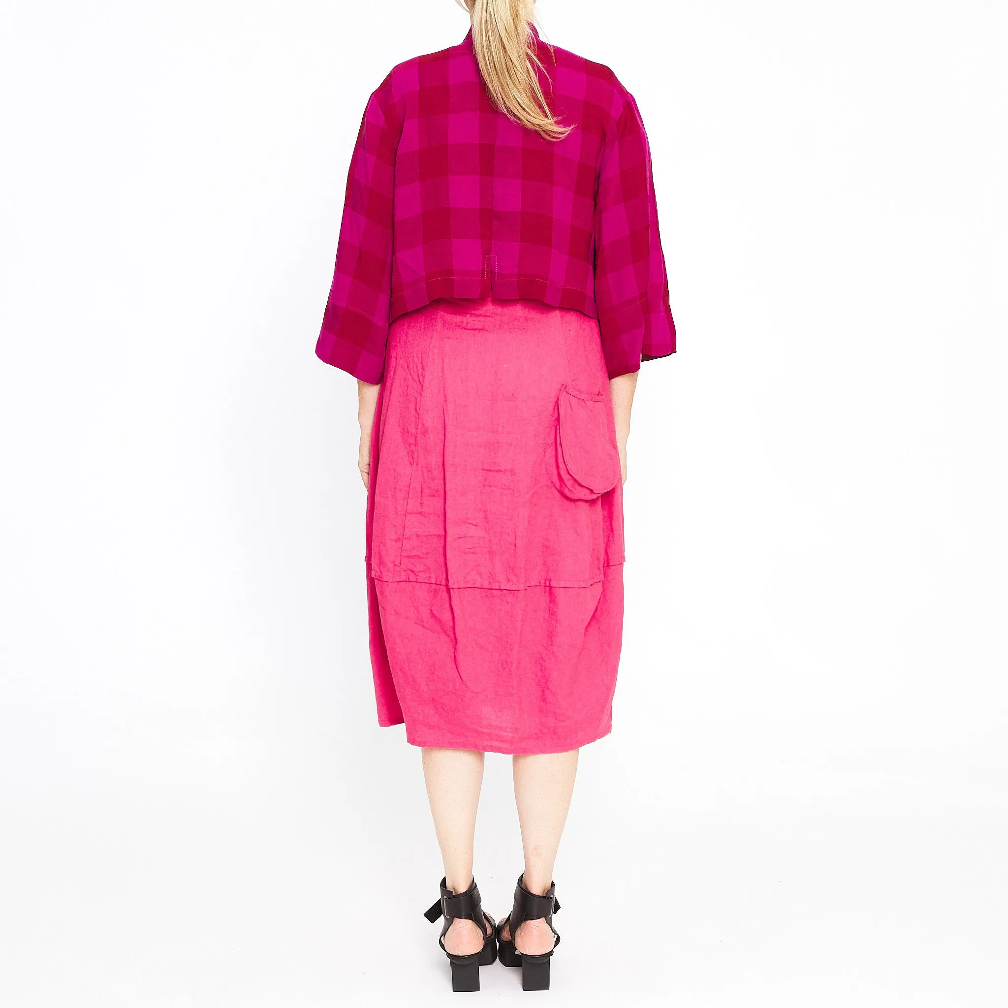 Fuchsia Red Check Shacket