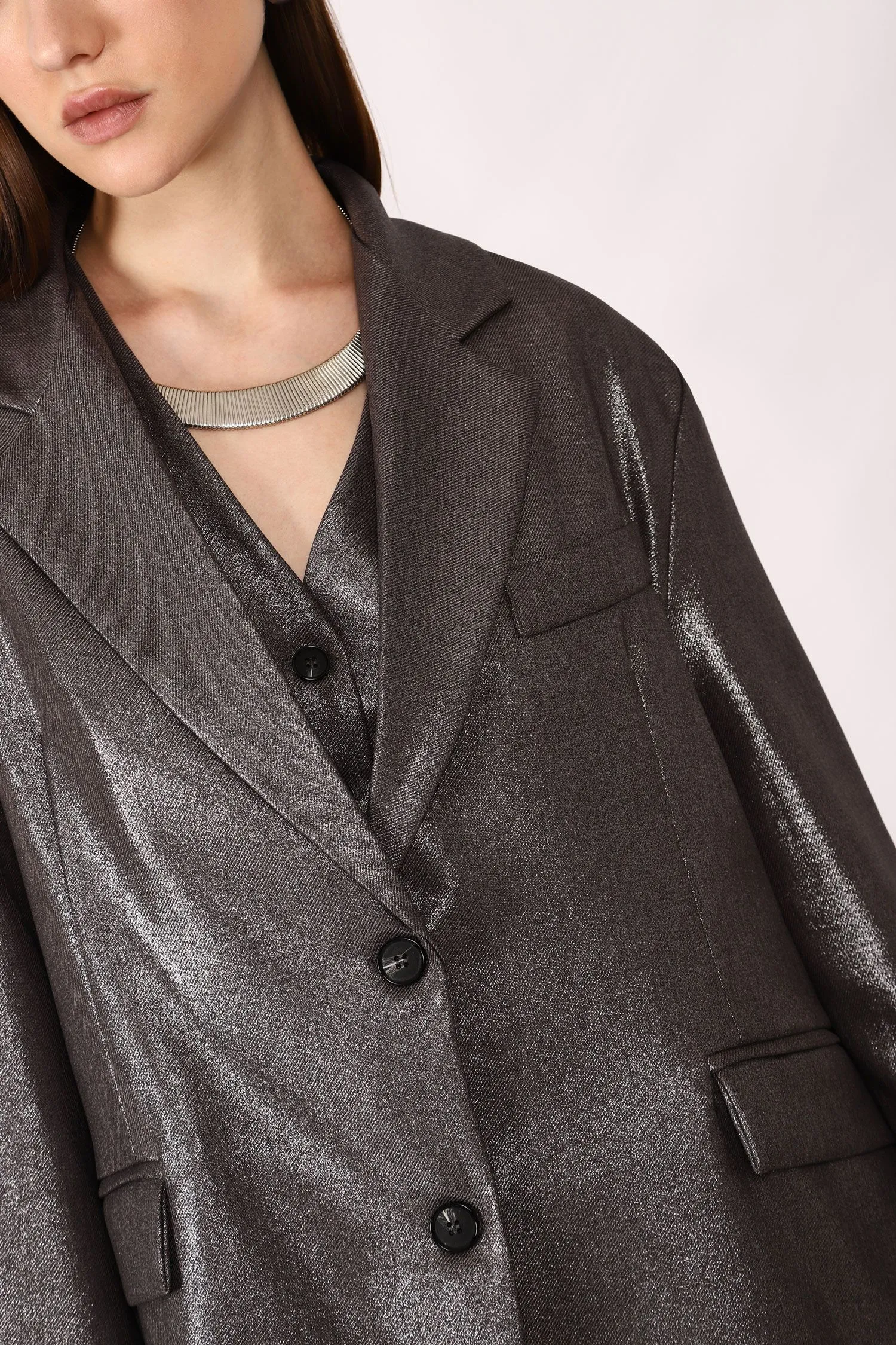 Grey metallic gilet