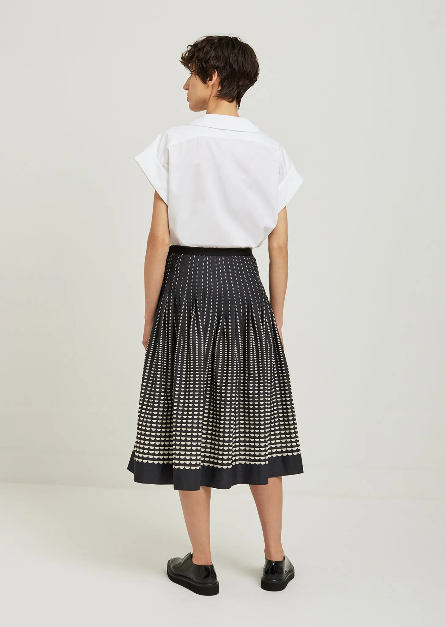 Half Moon Printed Cotton Skirt