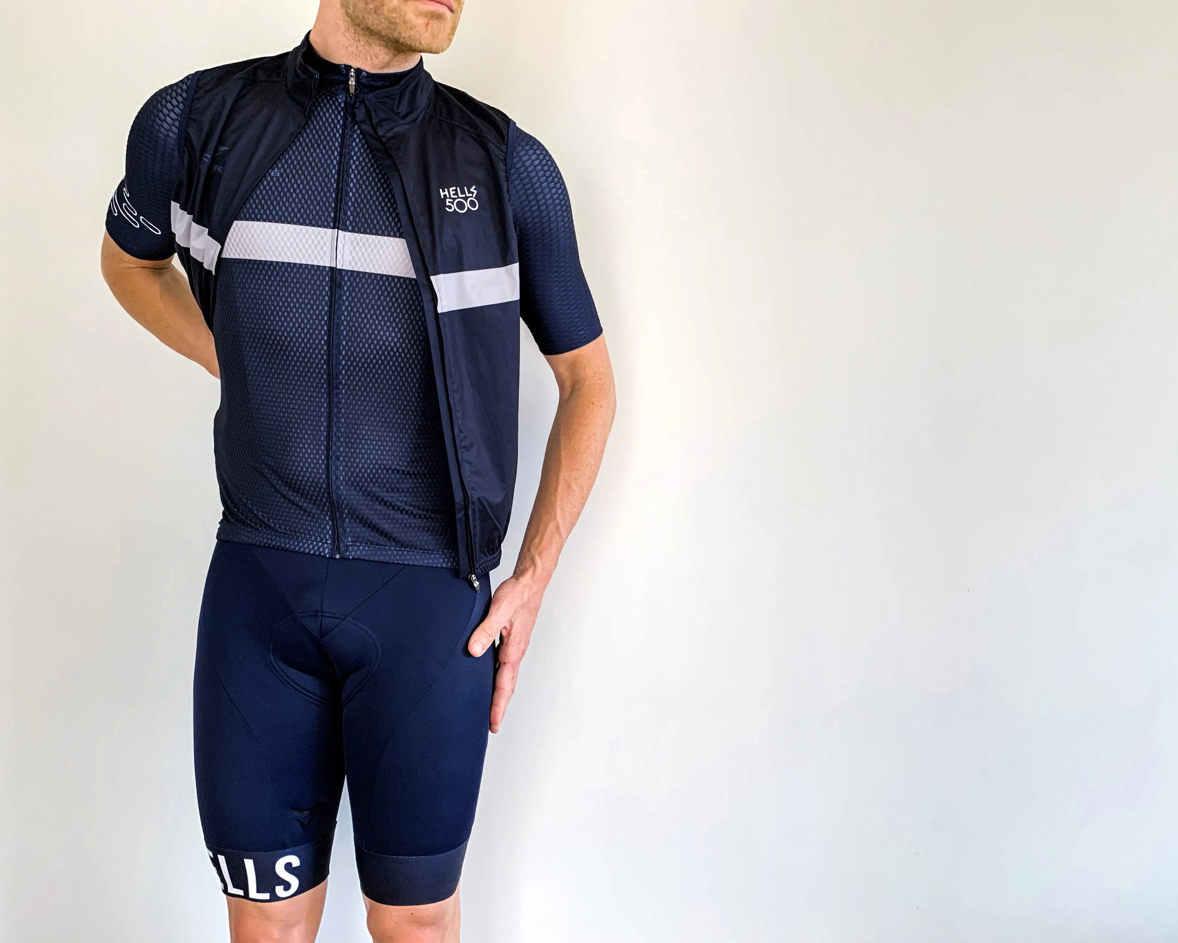 HELLS 500 NAVY GILET MENS