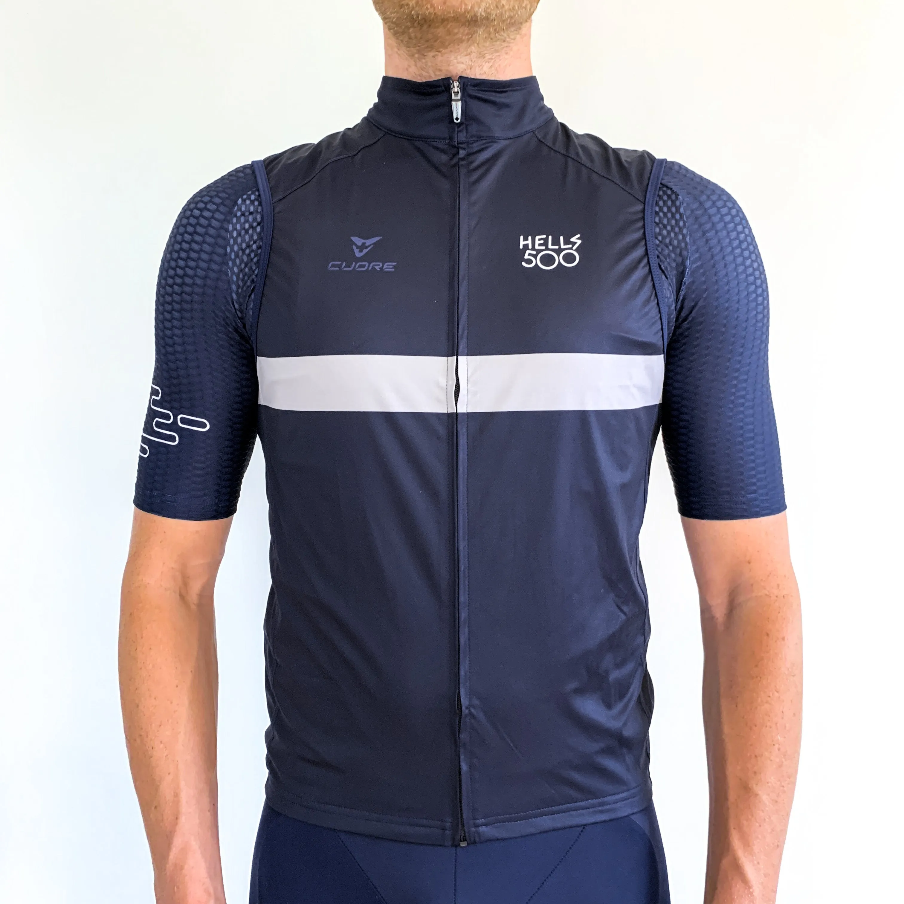 HELLS 500 NAVY GILET MENS