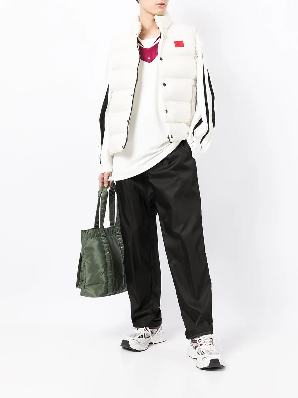 HUGO Logo Puffer Gilet Cream