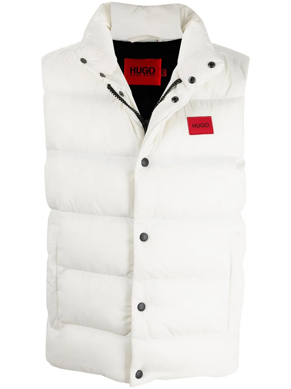 HUGO Logo Puffer Gilet Cream
