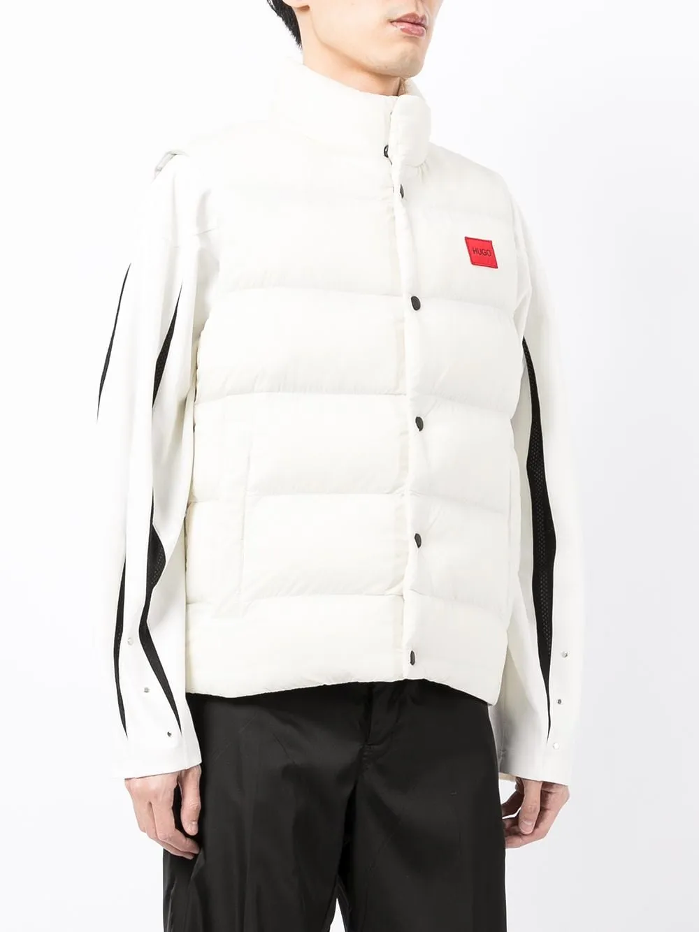 HUGO Logo Puffer Gilet Cream