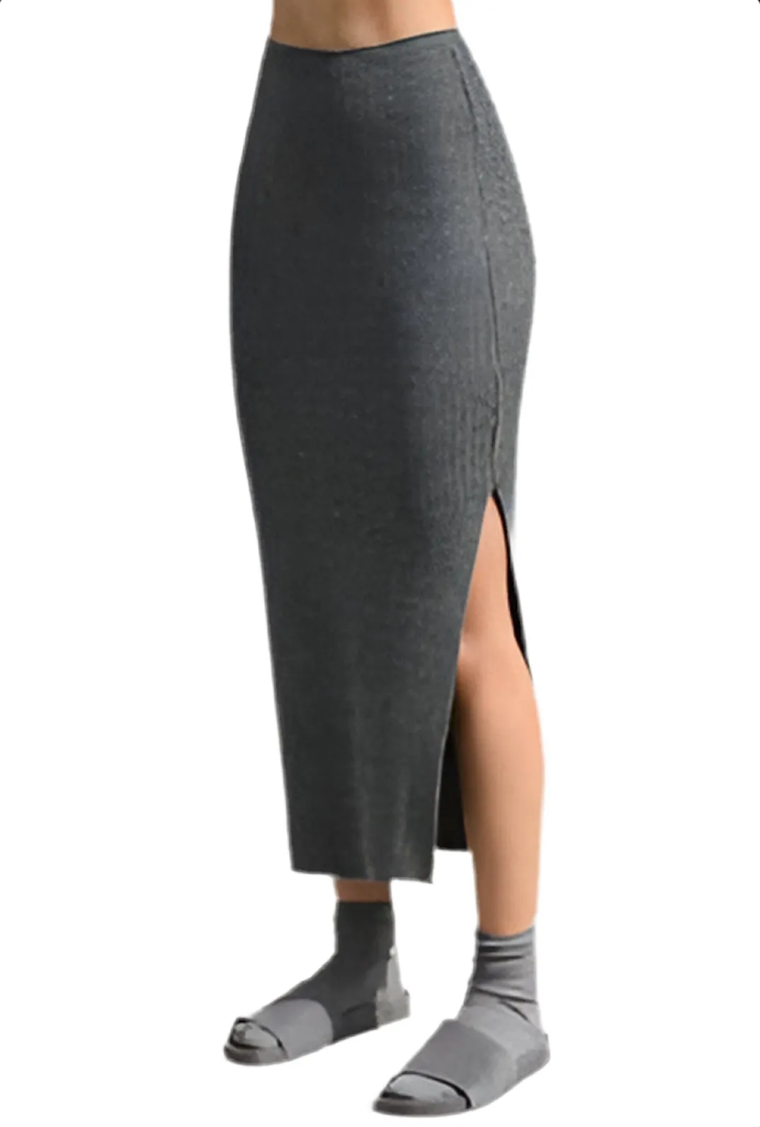 JOAH BROWN: SIDE SLIT MIDI SKIRT