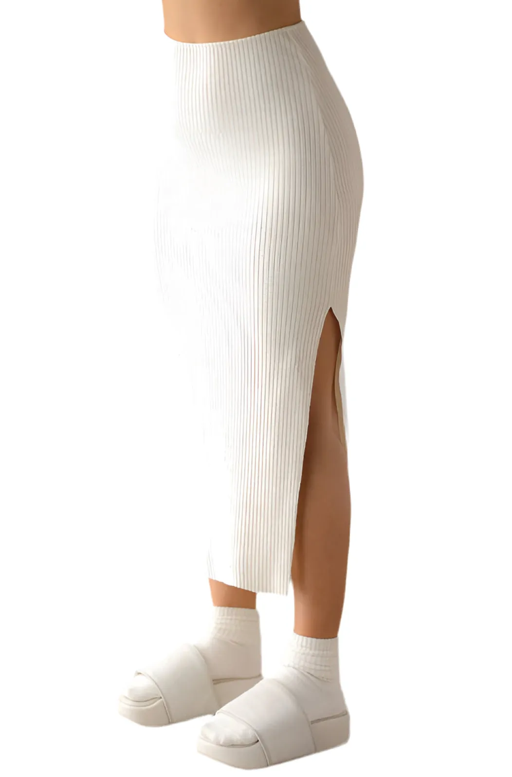 JOAH BROWN: SIDE SLIT MIDI SKIRT