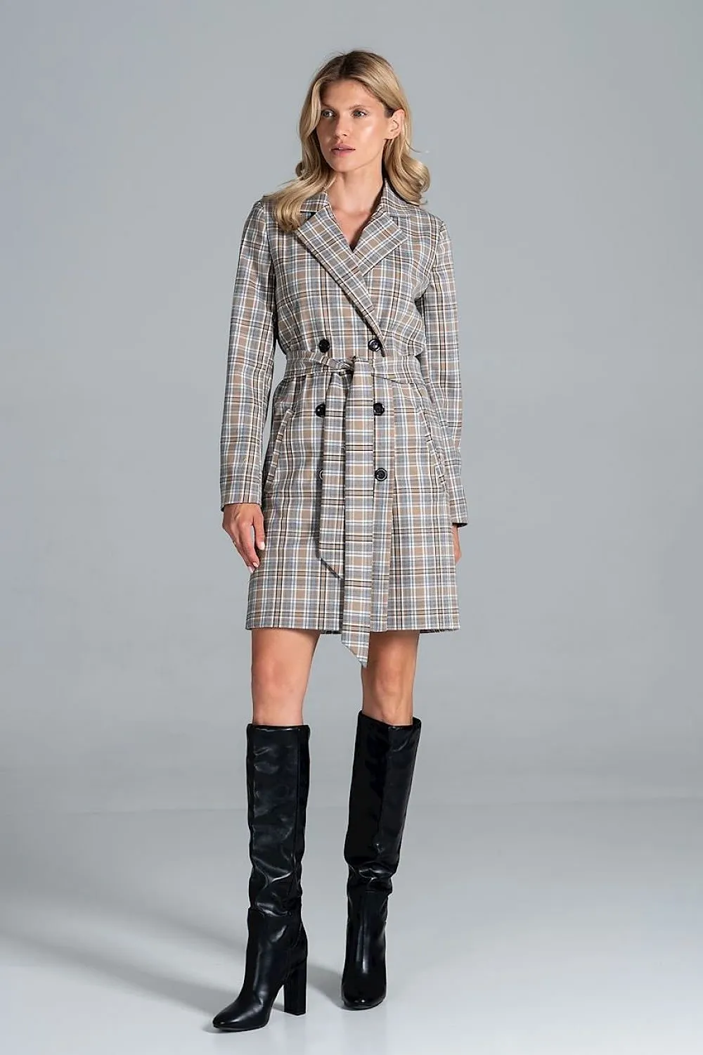 Knee-length Coat With A Jacket Collar, 6-Button Closure Figl