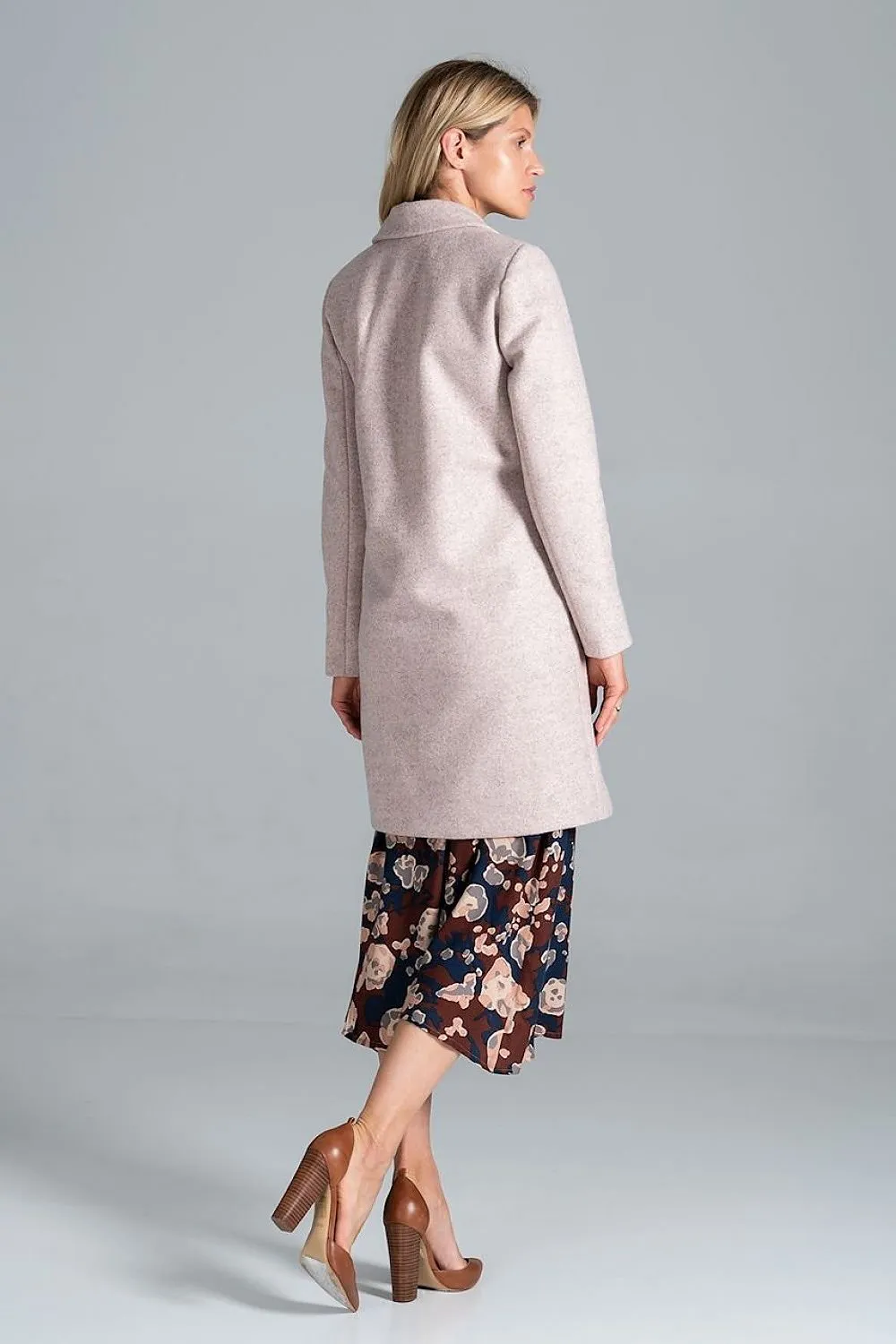 Knee-length Coat With A Jacket Collar, 6-Button Closure Figl