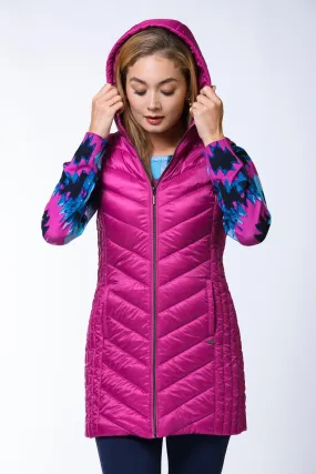 Long Quilted Gilet II FUCHSIA