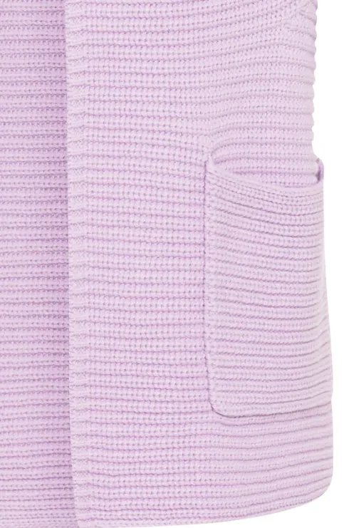OLSEN<BR>
Cotton Blend Sleeveless Cardigan<BR>
Lilac<BR>