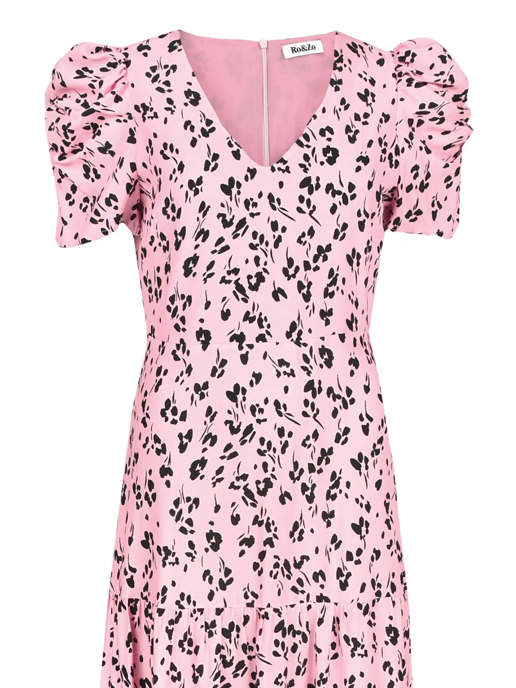Pink Floral Midi Dress