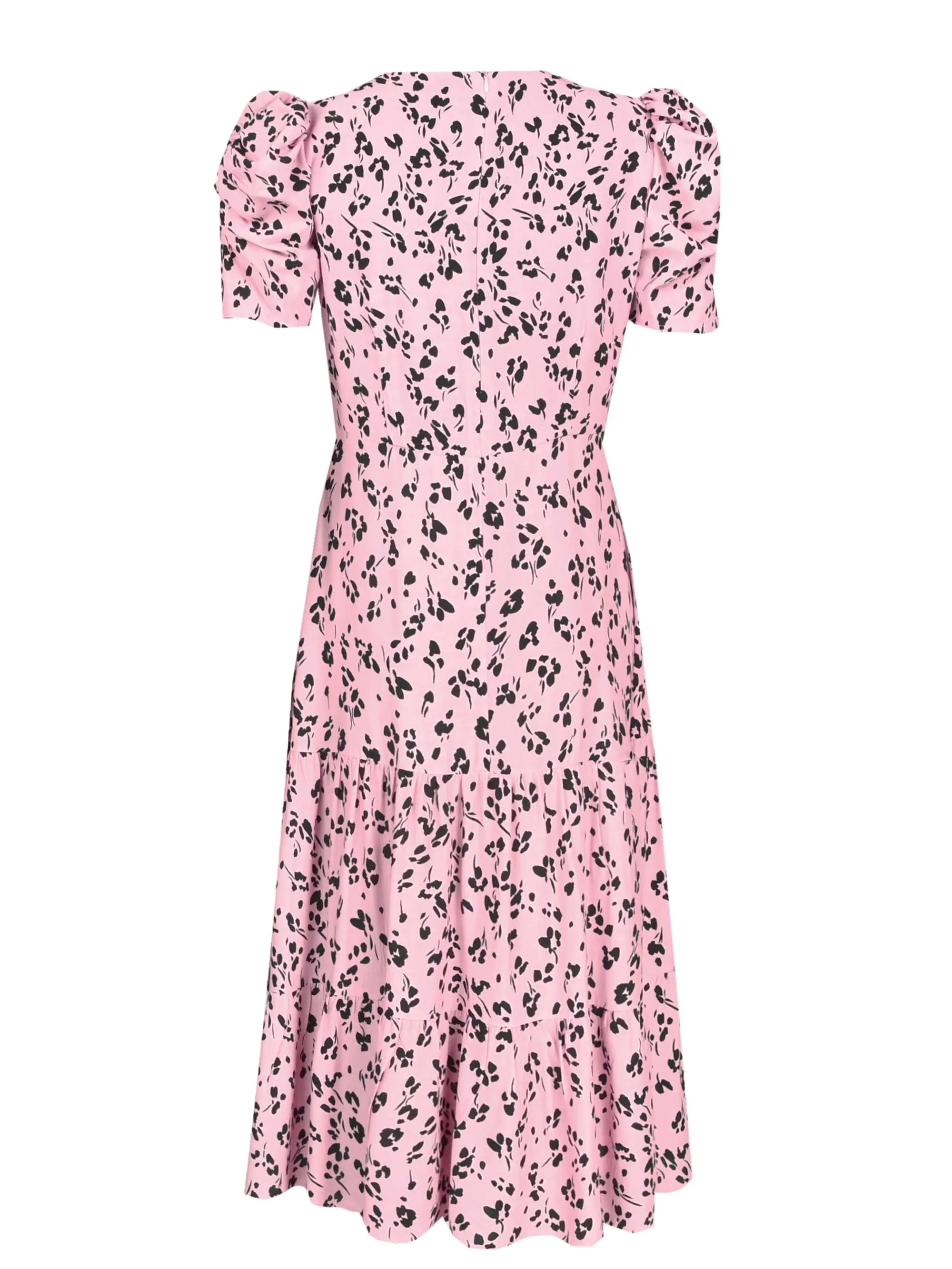 Pink Floral Midi Dress