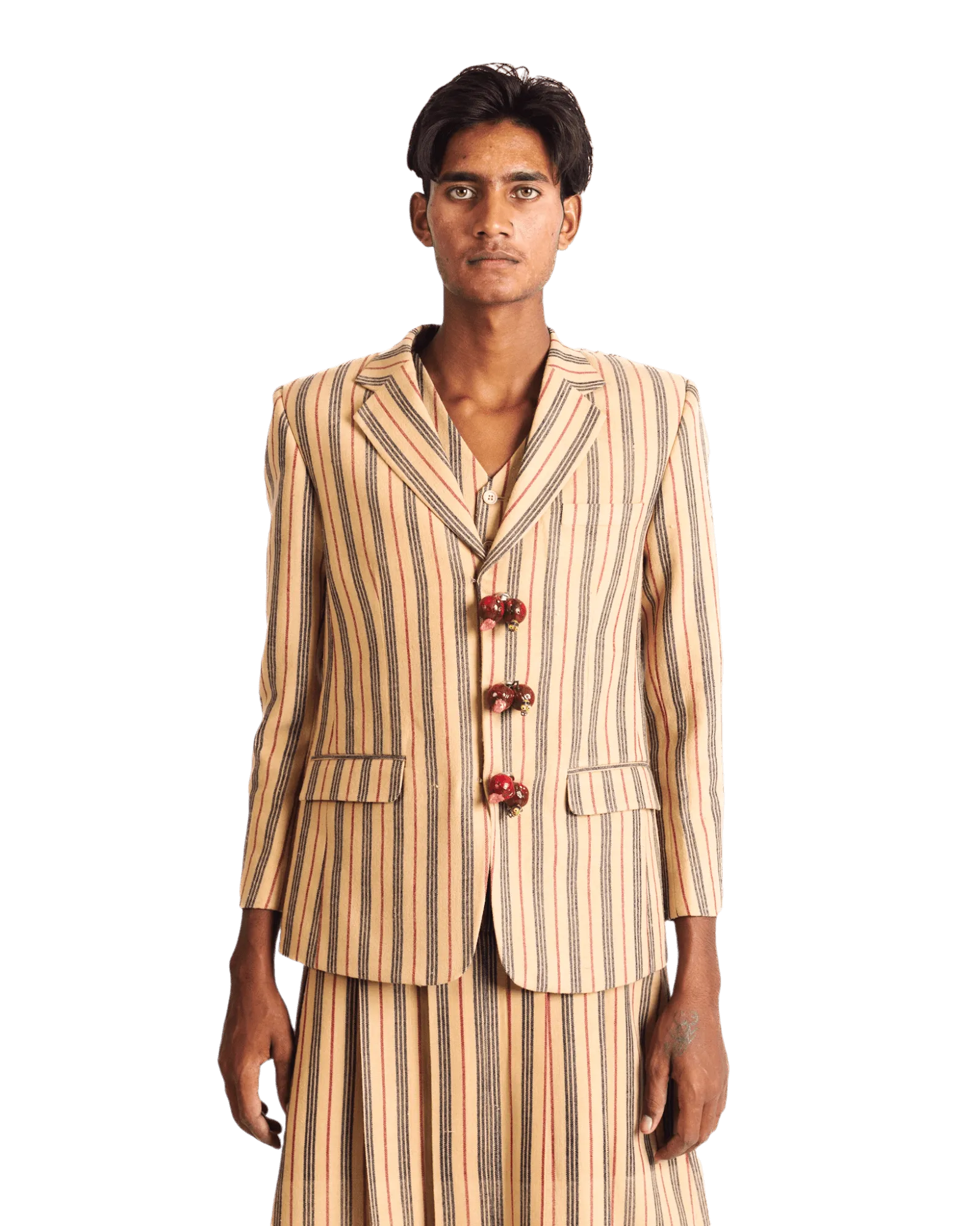 "SUNSET STRIPES" HANDWOVEN BLAZER