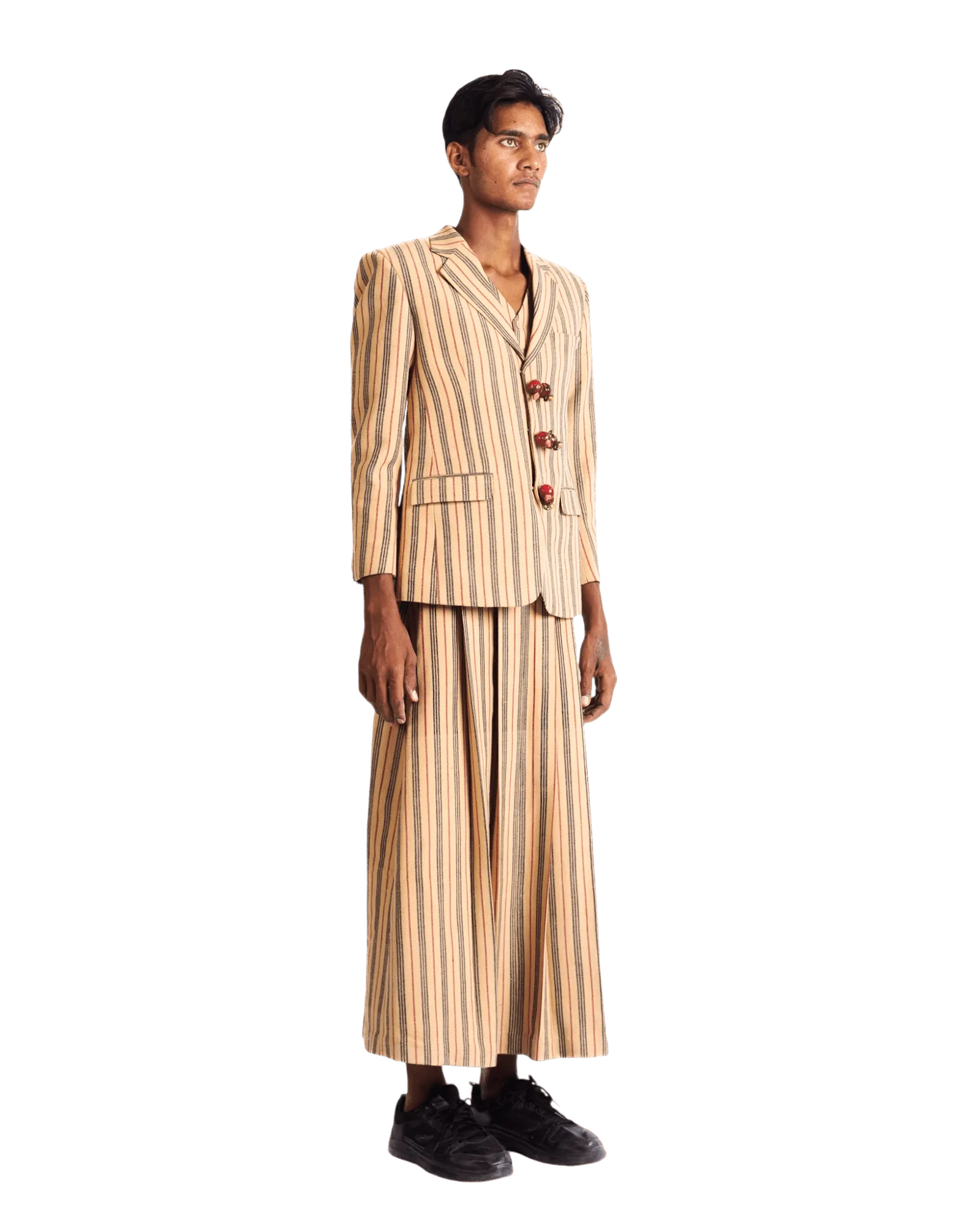 "SUNSET STRIPES" HANDWOVEN BLAZER