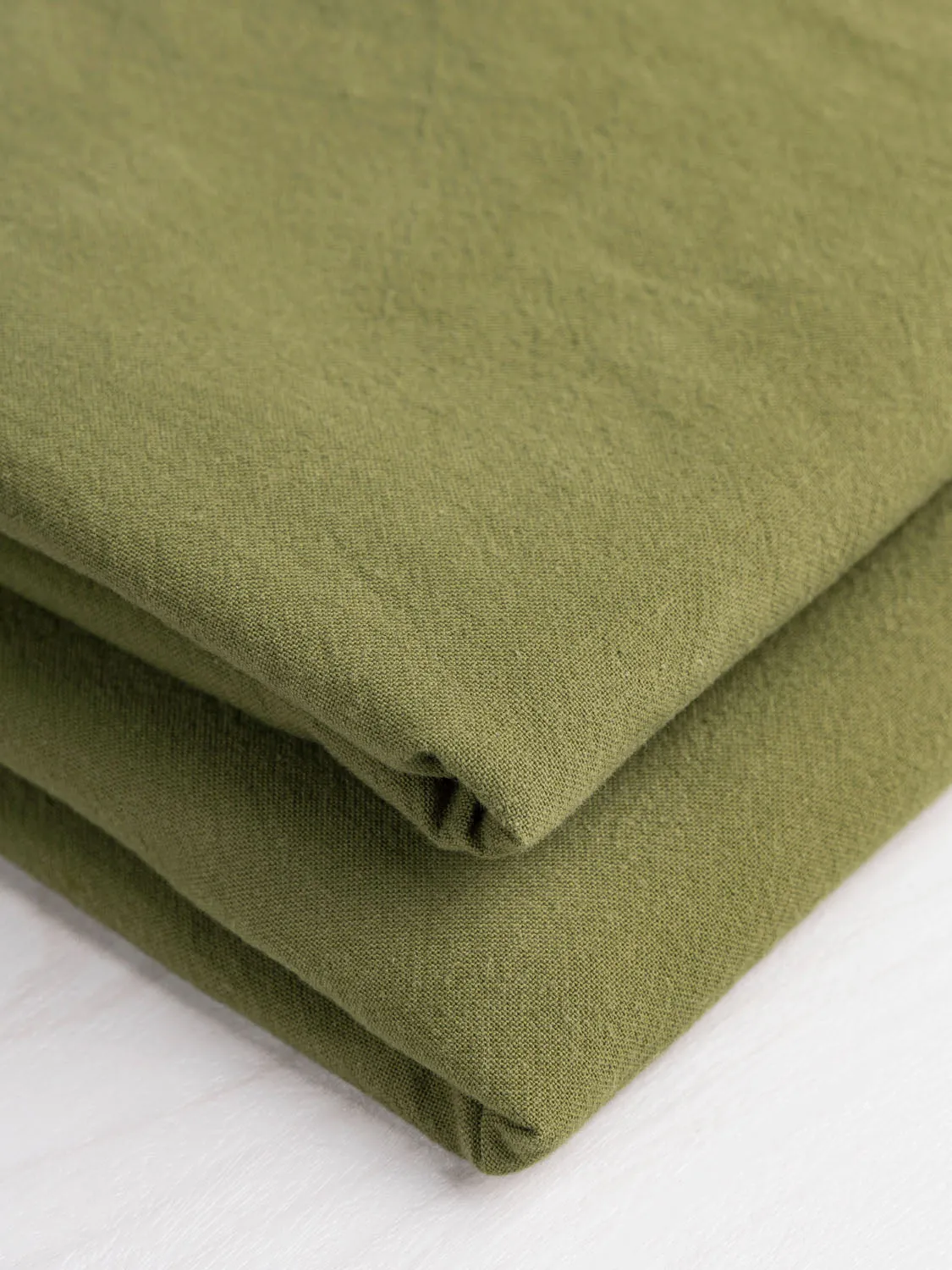 Tumbled Non Stretch Cotton - Moss