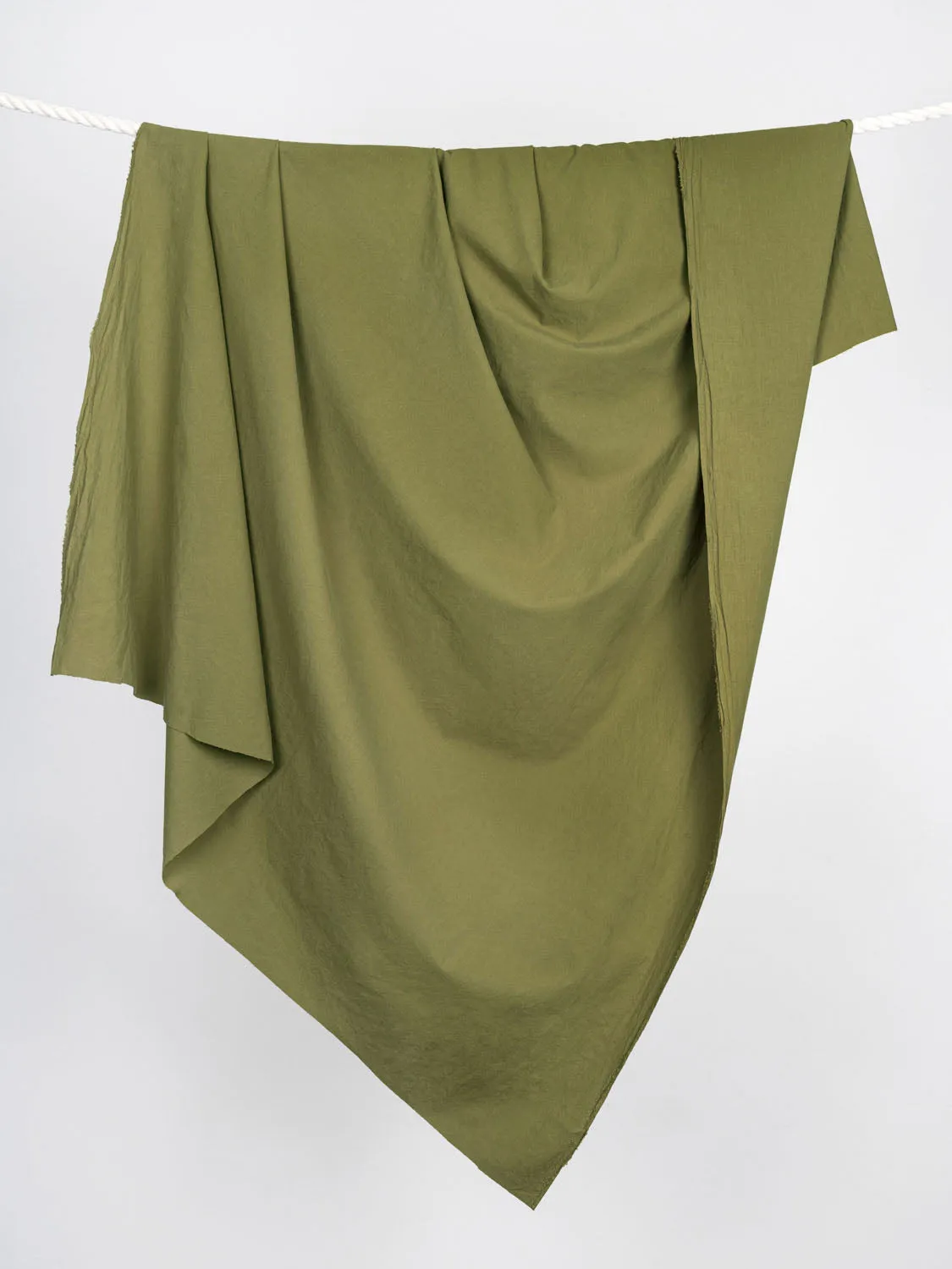 Tumbled Non Stretch Cotton - Moss