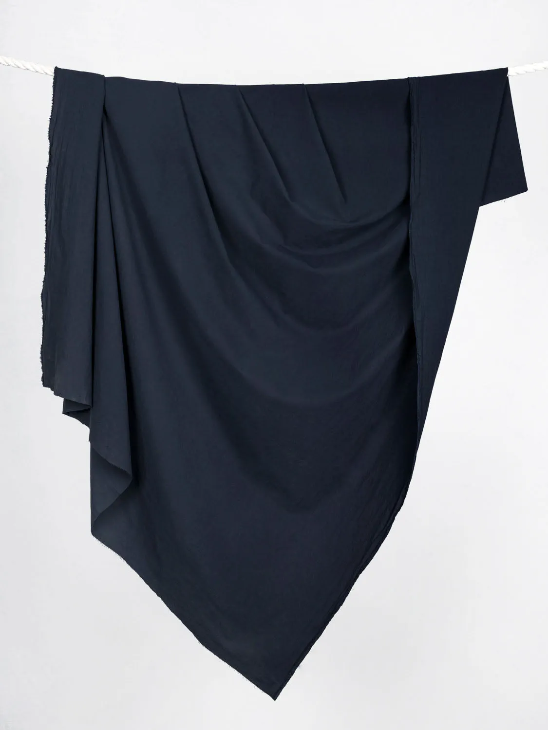 Tumbled Non Stretch Cotton  - Navy