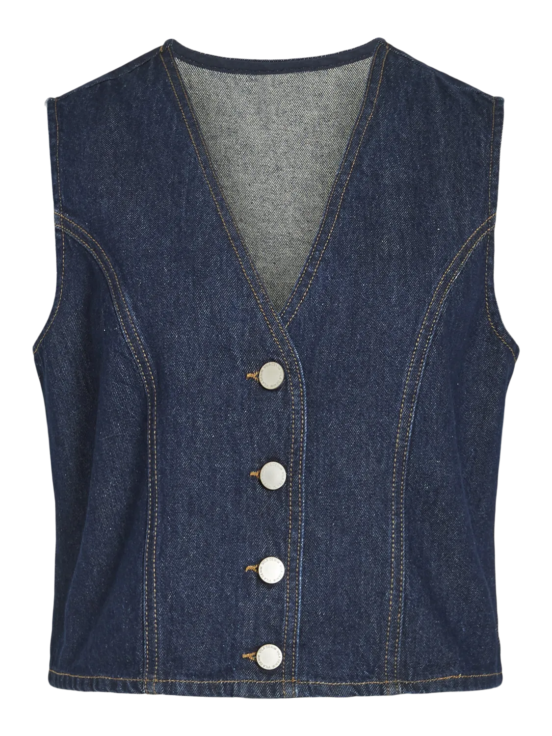 VICREEK Denim Waistcoat - Dark Blue Denim