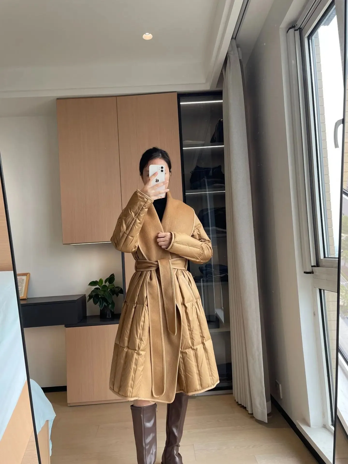 Warm Women's Wool Blend Wrap Coat