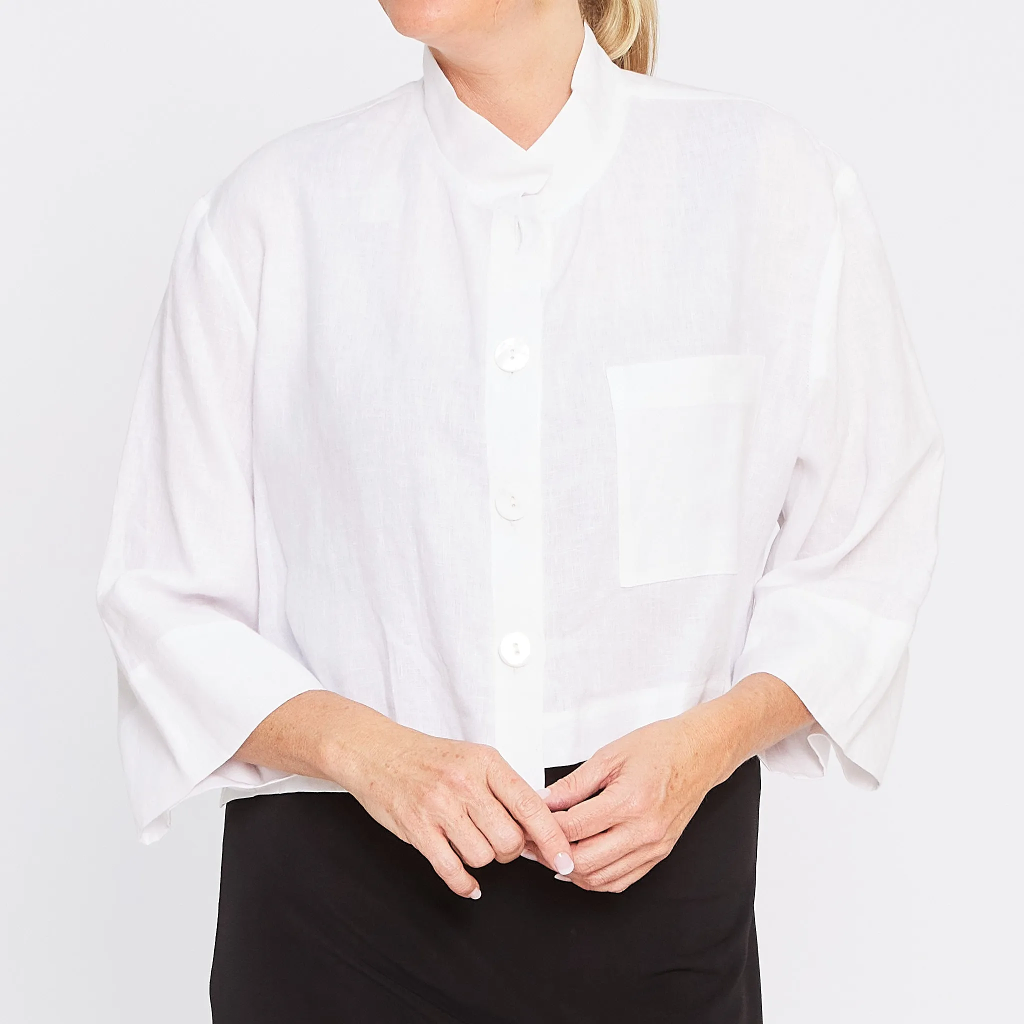 White Linen Shacket