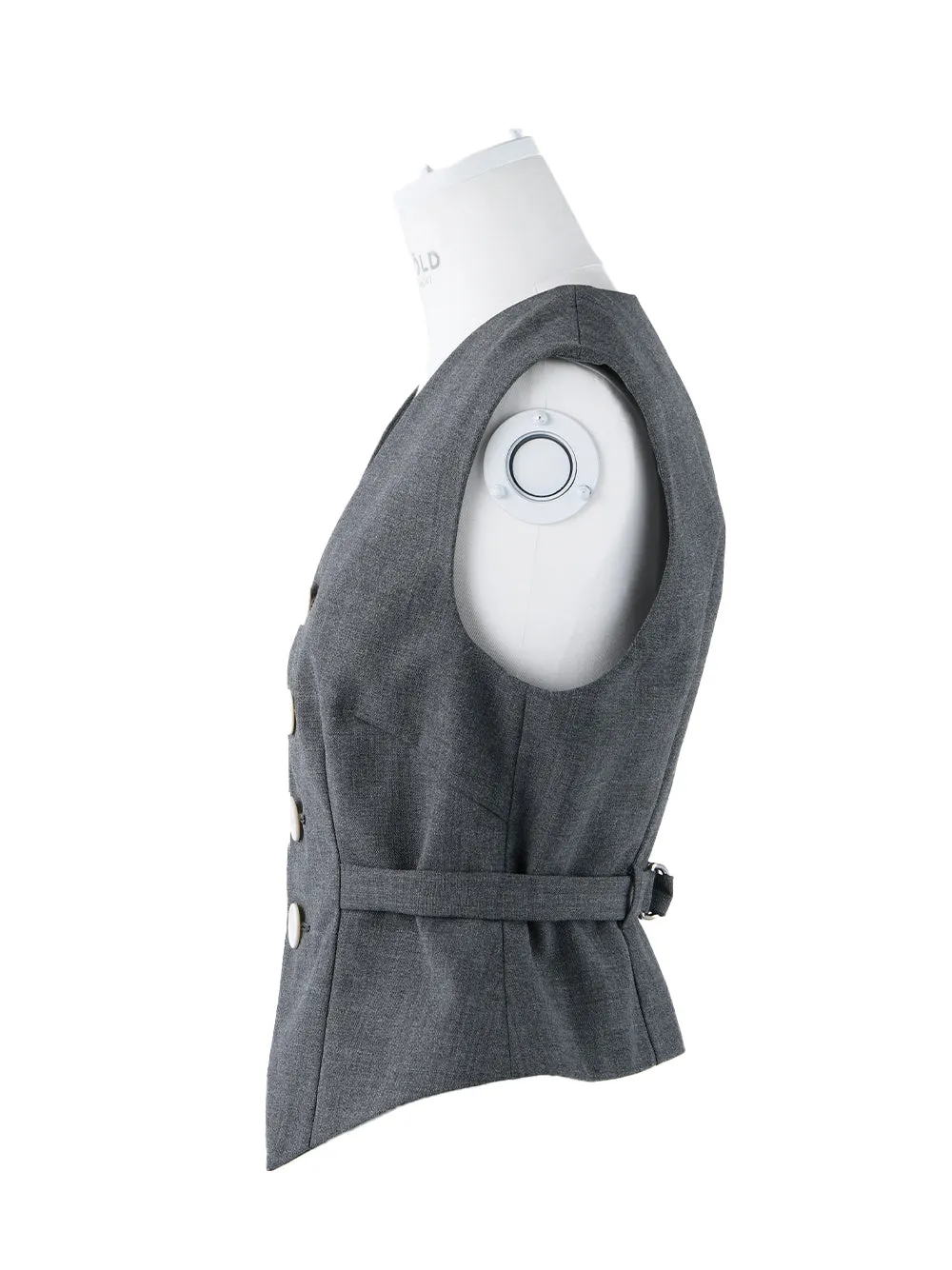 Wool Minimal Shape Vest (Charcoal Gray)