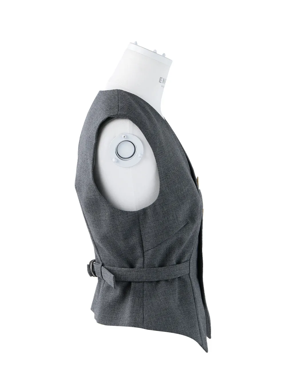 Wool Minimal Shape Vest (Charcoal Gray)