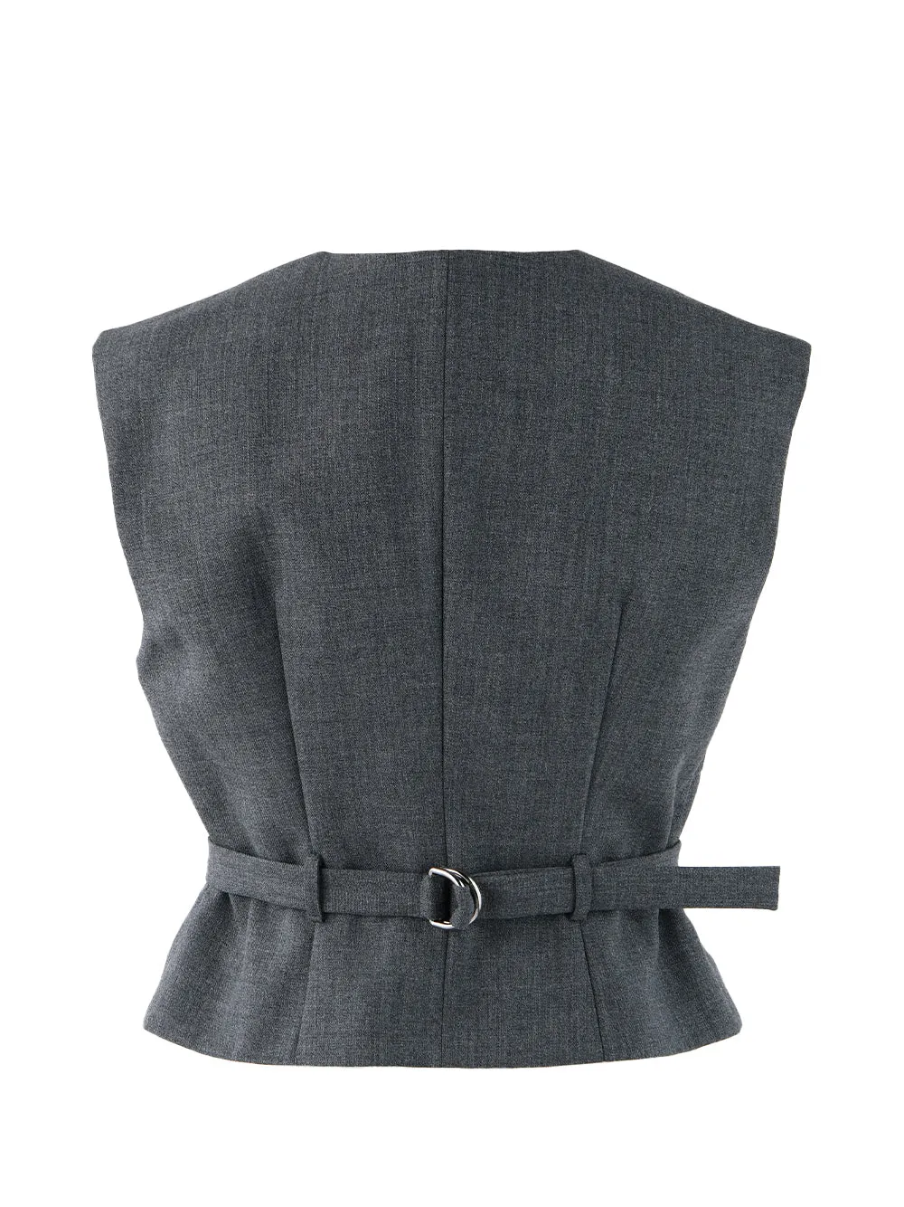 Wool Minimal Shape Vest (Charcoal Gray)